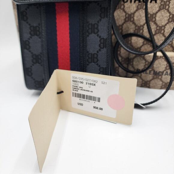 Balenciaga x Gucci The Hacker Project Street Style Crossbody Shoulder Bag Black - Picture 5 of 16